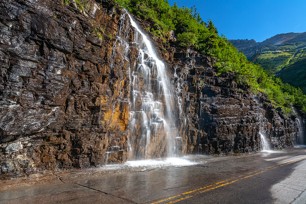 Weeping Wall in the summer, Glacier National Park / Rebecca Latson