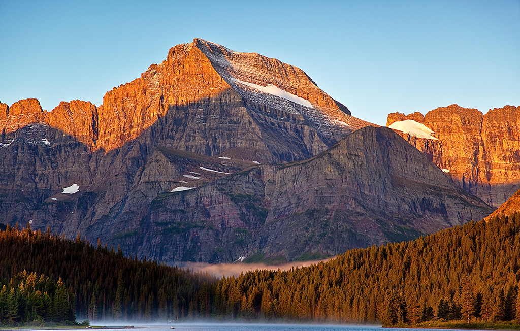 Sunrise over Mount Gould, ISO 100, f/4, 1/6 second, Many Glacier Area, Glacier National Park / Rebecca Latson Sunrise over Mount Gould, ISO 100, f/4, 1/6 second, Many Glacier Area, Glacier National Park / Rebecca Latson