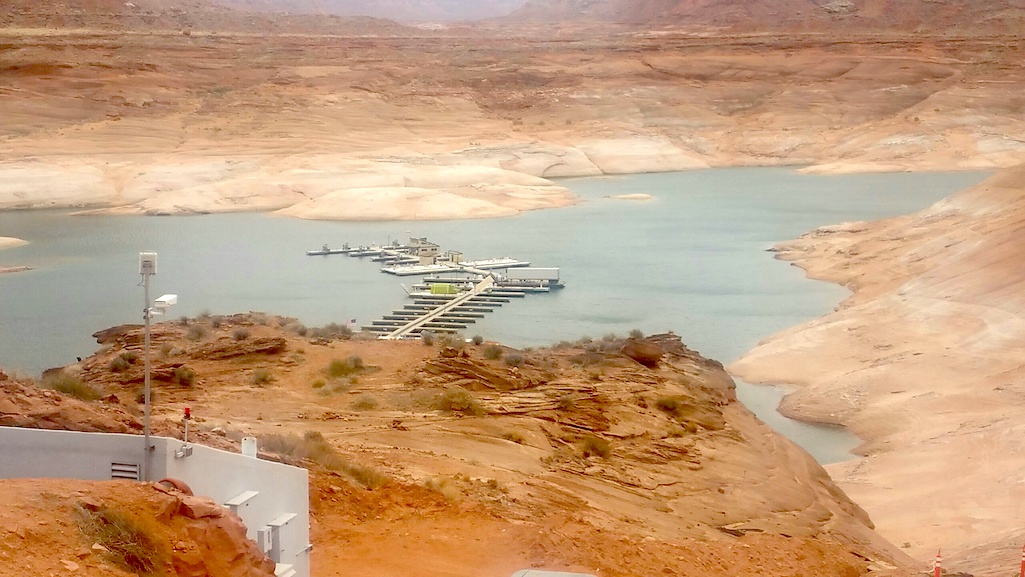 Wind damage knocked the fuel services out of commission at Lake Powell's Dangling Rope Marina/Aramark