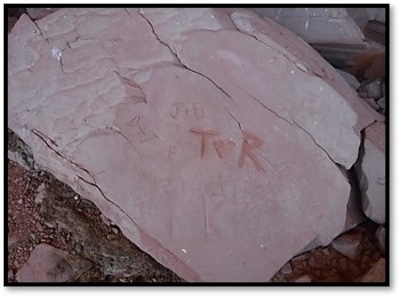 Graffiti in Widow’s Ledge archaeology site/NPS file