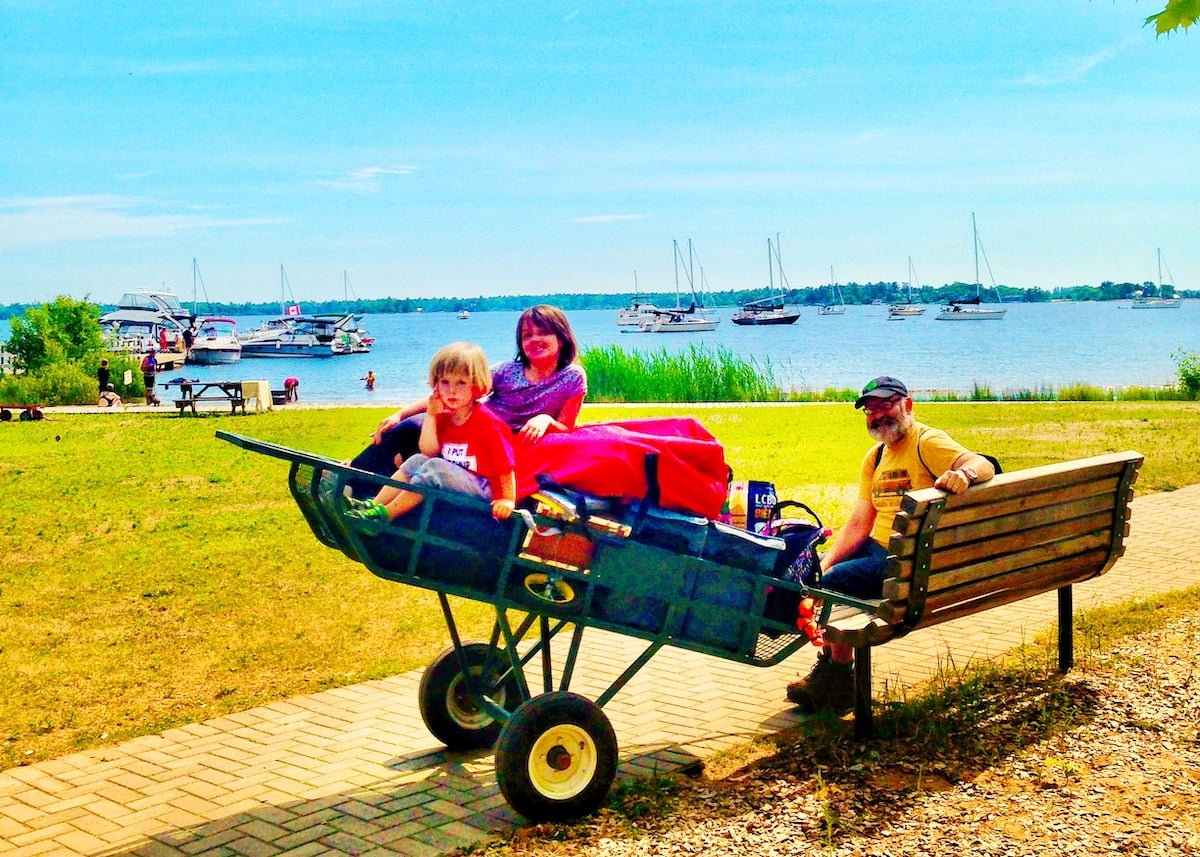 When campers arrive by boat, Parks Canada loans them luggage carts. When campers arrive by boat, Parks Canada loans them luggage carts.