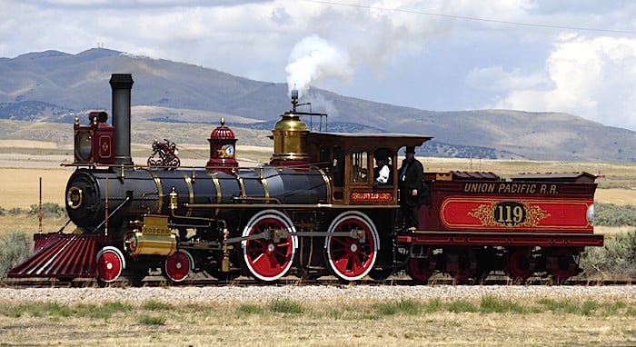 Replica of Union Pacific Engine 119 at Golden Spike National Historic Site/David and Kay Scott Replica of Union Pacific Engine 119 at Golden Spike National Historic Site/David and Kay Scott