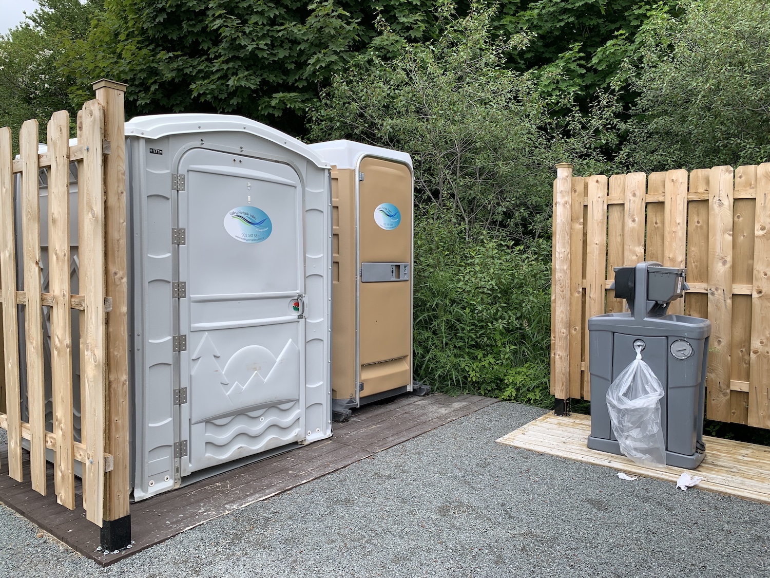 A different kind of washroom offering for campers who stay at Grand-Pré National Historic Site in Nova Scotia. A different kind of washroom offering for campers who stay at Grand-Pré National Historic Site in Nova Scotia.