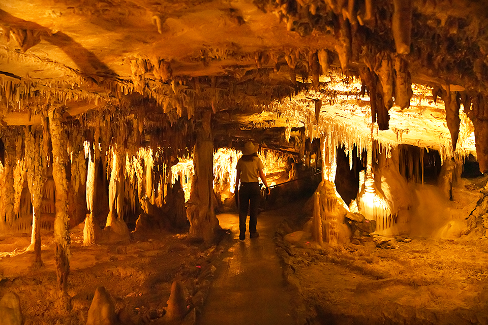 Following our tour guide Kelsey through Lehman Caves, Great Basin National Park / Rebecca Latson Following our tour guide Kelsey through Lehman Caves, Great Basin National Park / Rebecca Latson