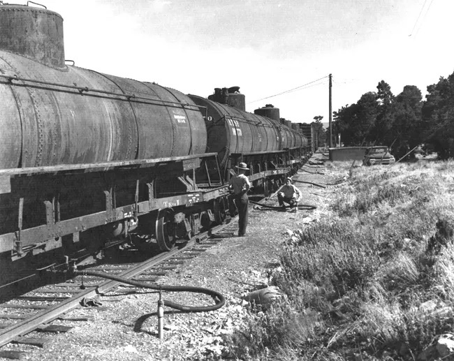 Early in the 20th century water actually was shipped by rail to Grand Canyon National Park/NPS files