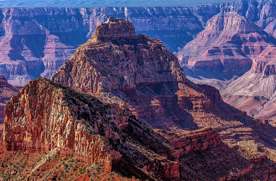 A telephoto landscape at Walhalla Overlook, North Rim, Grand Canyon National Park / Rebecca Latson A telephoto landscape at Walhalla Overlook, North Rim, Grand Canyon National Park / Rebecca Latson