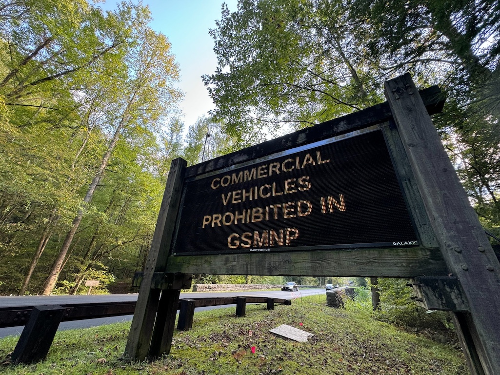 Attempts by commercial vehicles to use Newfound Gap Road through Great Smoky Mountains National Park have led to nighttime closures of the road/NPS Attempts by commercial vehicles to use Newfound Gap Road through Great Smoky Mountains National Park have led to nighttime closures of the road/NPS