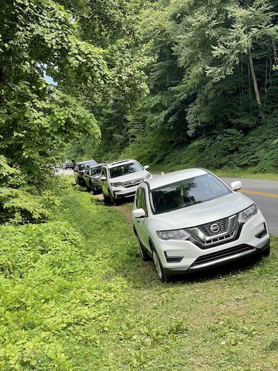 Great Smoky Mountains National Park crews will install barriers to prevent this kind of parking next year/NPS file Great Smoky Mountains National Park crews will install barriers to prevent this kind of parking next year/NPS file