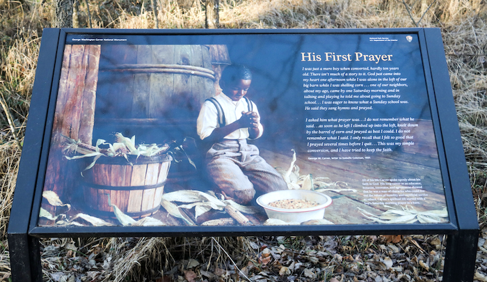 George Washington Carver says his first experience with God was while shelling corn/Robert Pahre