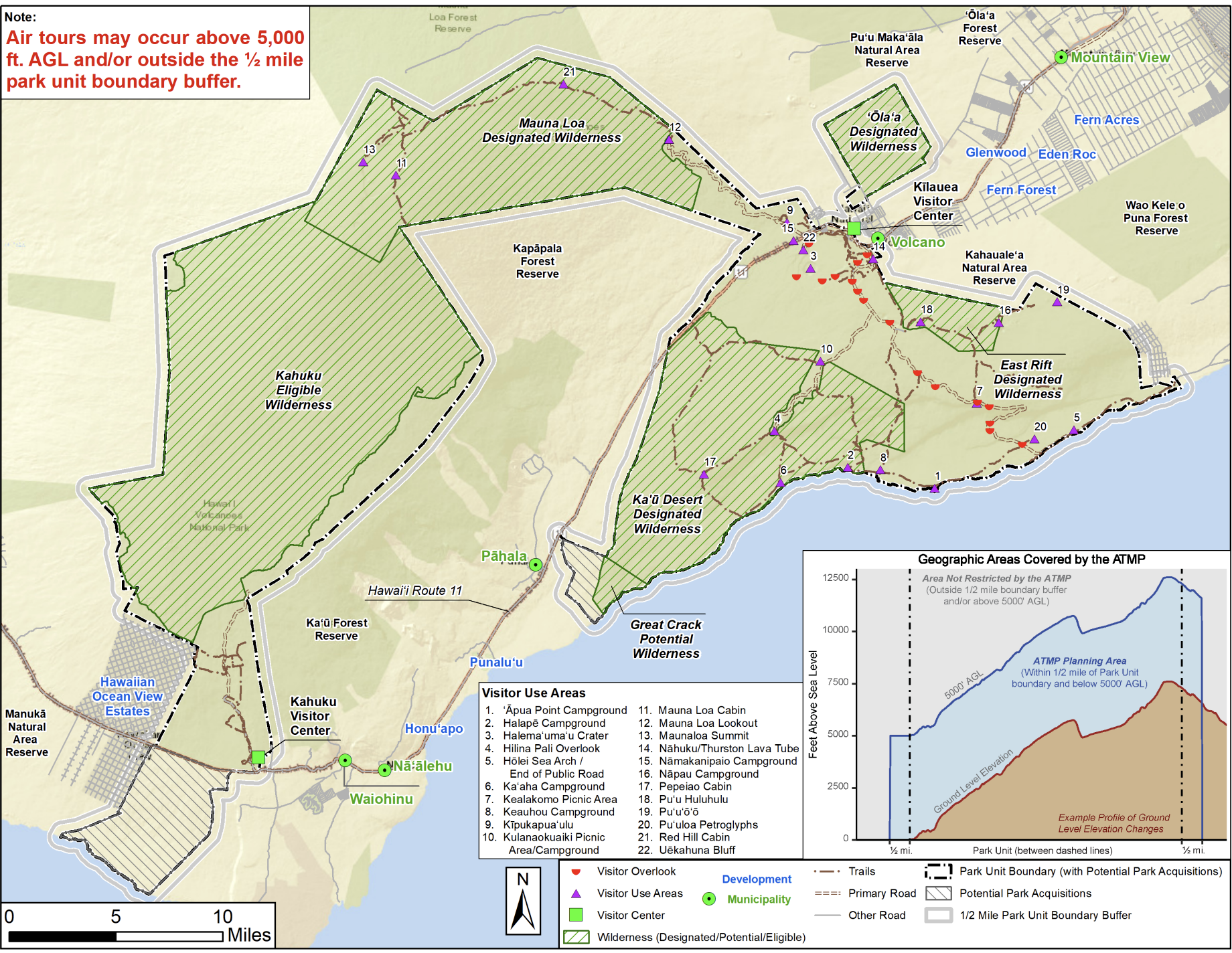 Under alternative two under consideration, no flights could fly lower than 5,000 feet above ground level or within a half-mile of park boundaries/NPS