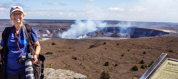 Becky and the volcano, Hawai'i Volcanoes National Park / Rebecca Latson