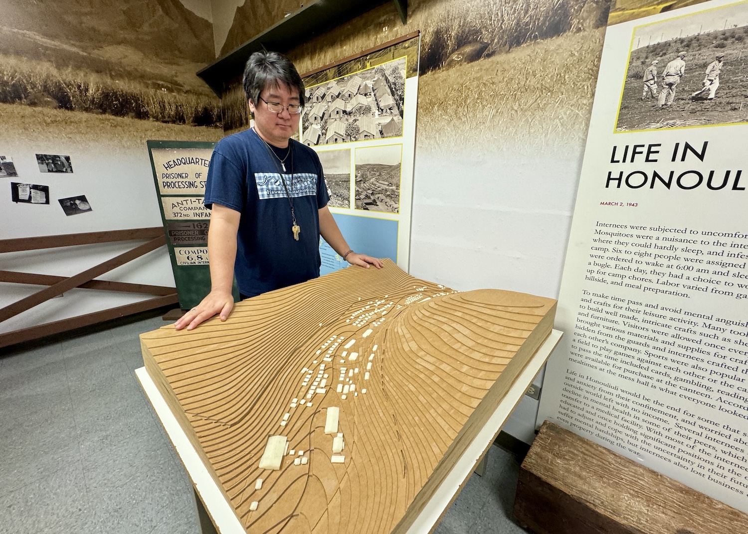 At Hawaii's Plantation Village, Derrick Iwata shows a 3D rendering of Honouliuli. At Hawaii's Plantation Village, Derrick Iwata shows a 3D rendering of Honouliuli.