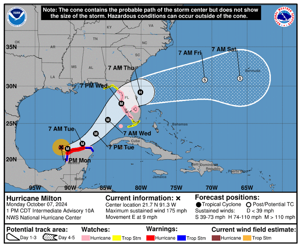 Hurricane Milton was on a path to pound much of Florida/National Hurricane Center