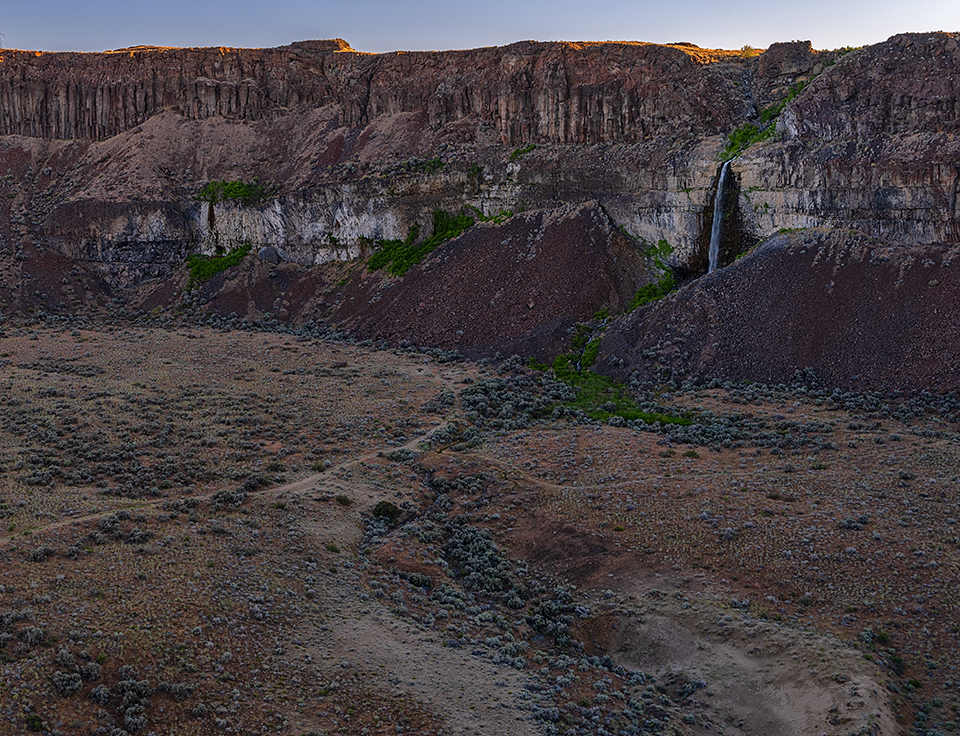 The seasonal waterfall in Frenchman Coulee, Ice Age Floods National Geologic Trail / Rebecca Latson The seasonal waterfall in Frenchman Coulee, Ice Age Floods National Geologic Trail / Rebecca Latson