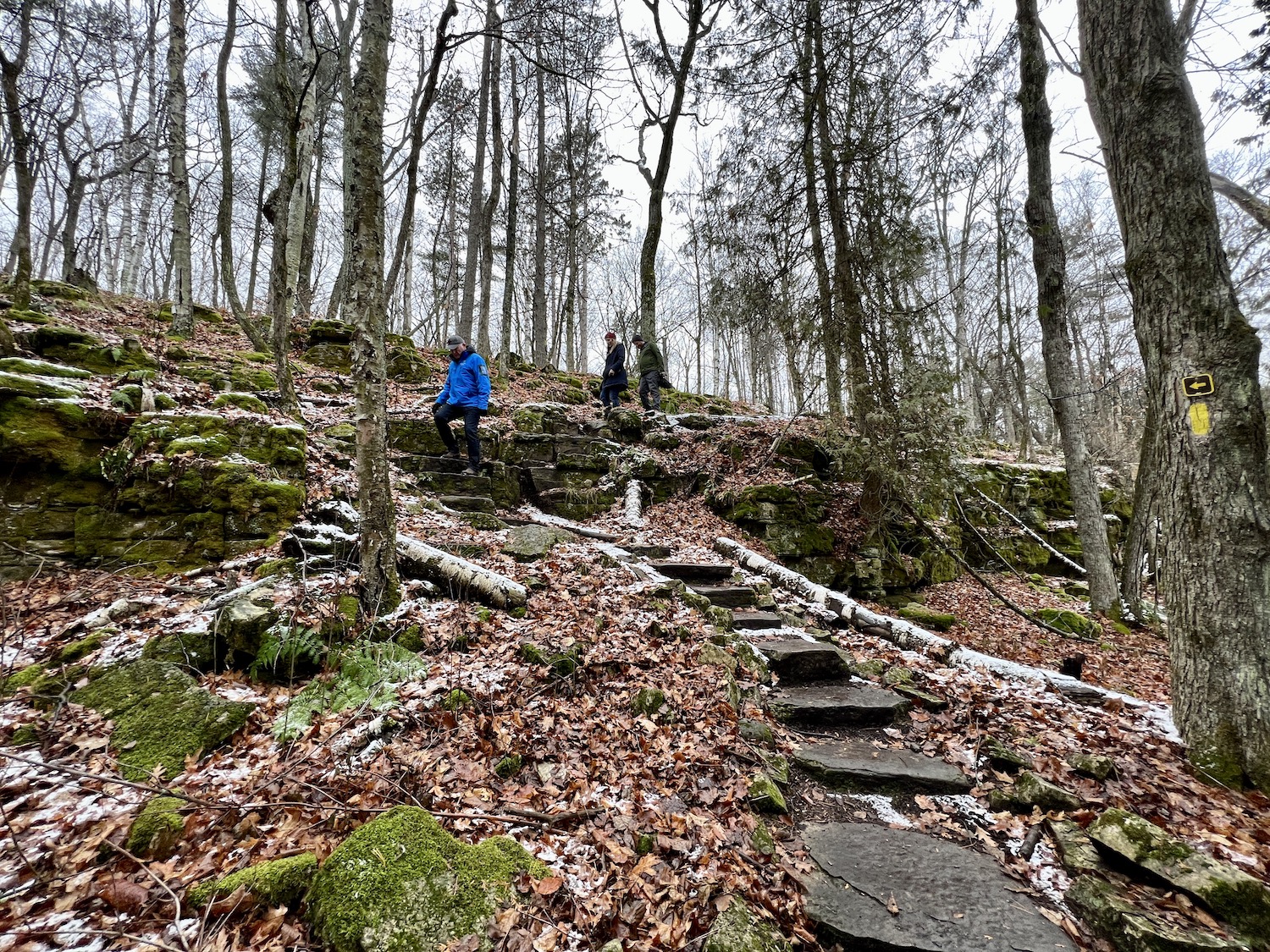 Volunteers added these rock steps to the Ice Age National Scenic Trail in Potawatomi State Park. Volunteers added these rock steps to the Ice Age National Scenic Trail in Potawatomi State Park.