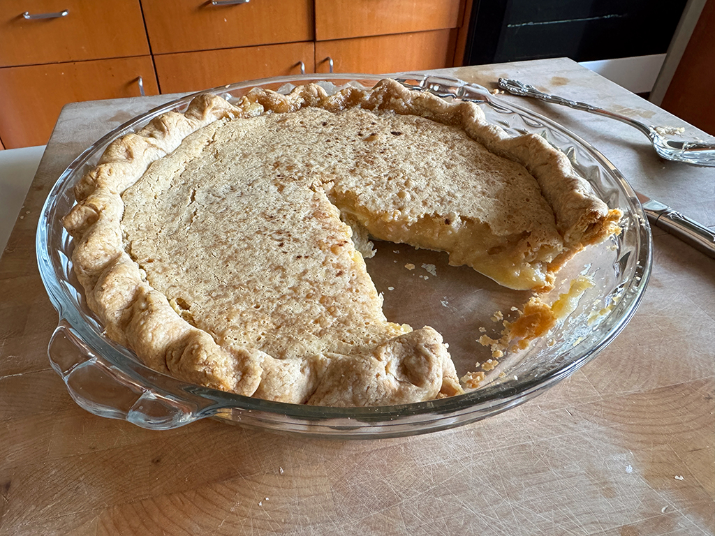 Sugar cream pie in a homemade crust / Rebecca Latson Sugar cream pie in a homemade crust / Rebecca Latson