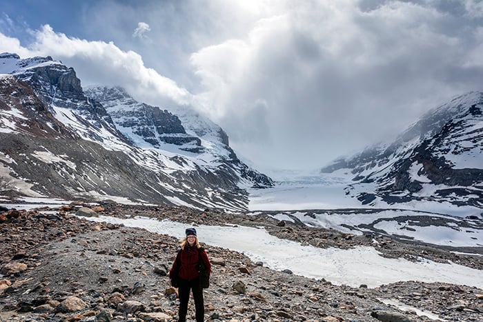 Becky at Athabasca Glacier, Jasper National Park / Rebecca Latson