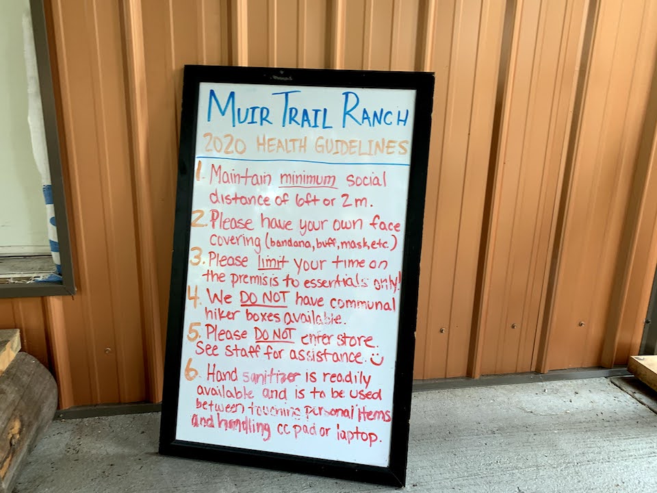 Health guidelines at the Muir Trail Ranch/Rita Beamish