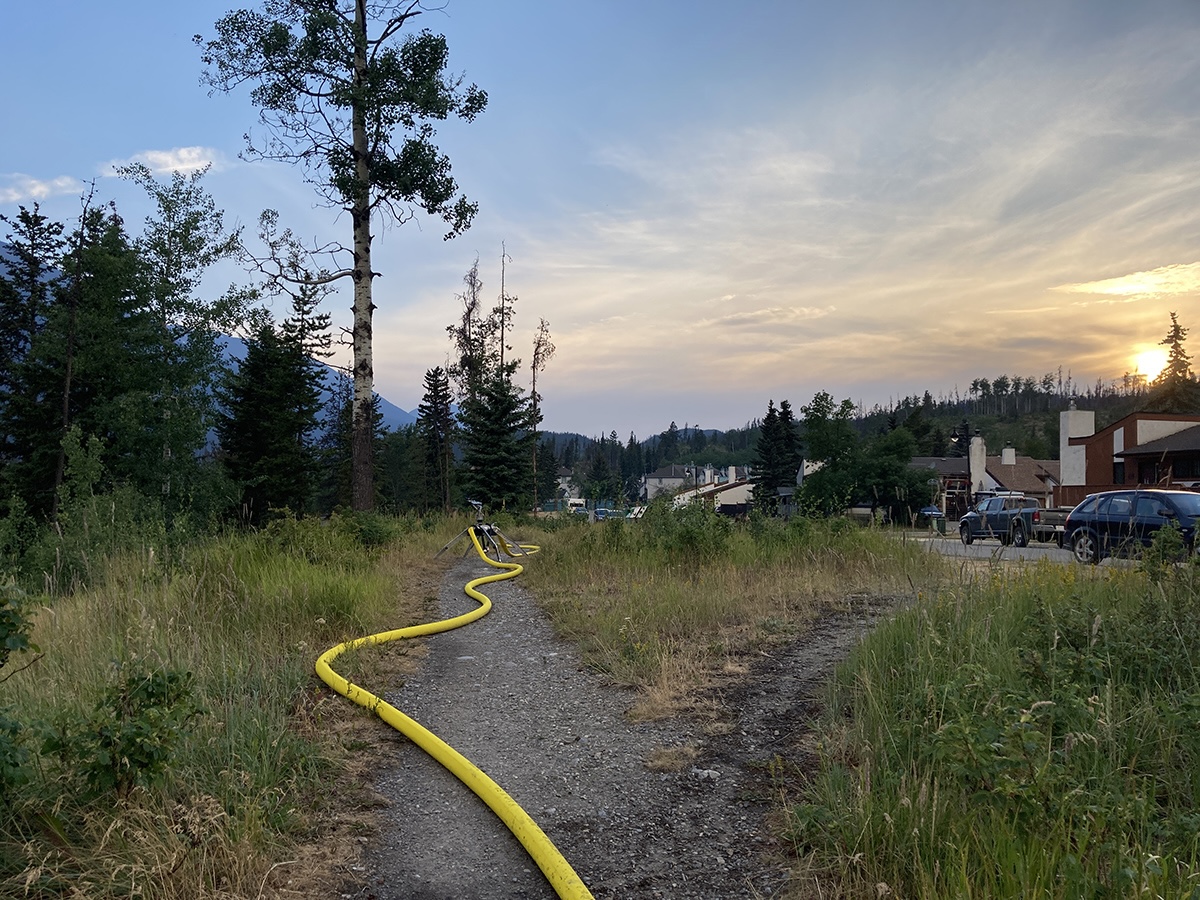 The scene in Jasper National Park on July 24 as crews tried to save town infrastructure from a wildfire. The scene in Jasper National Park on July 24 as crews tried to save town infrastructure from a wildfire.