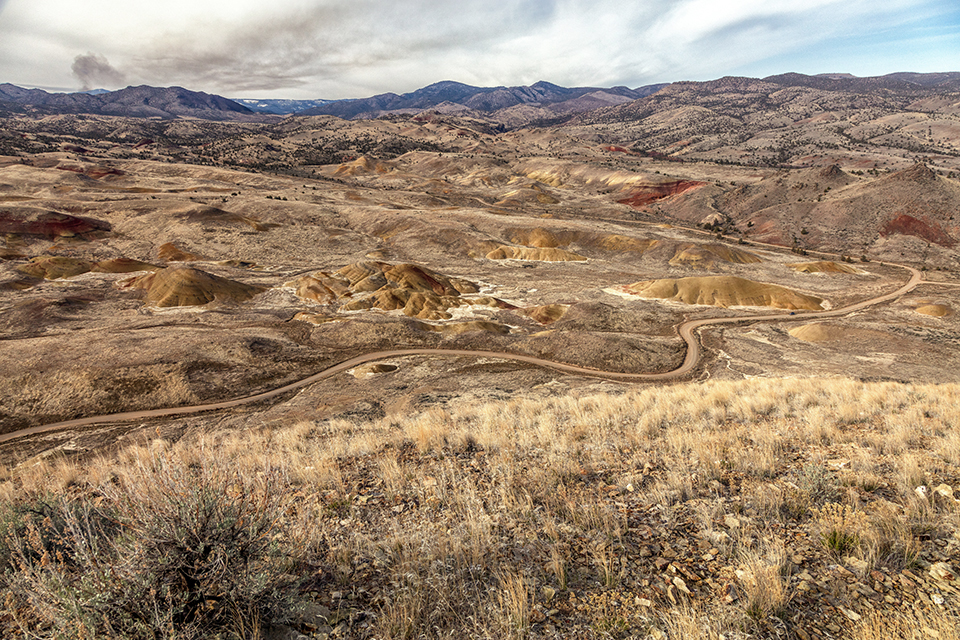 Painted Hills landscape viewed from the summit of Carroll Rim Trail, John Day Fossil Beds National Monument / Rebecca Latson