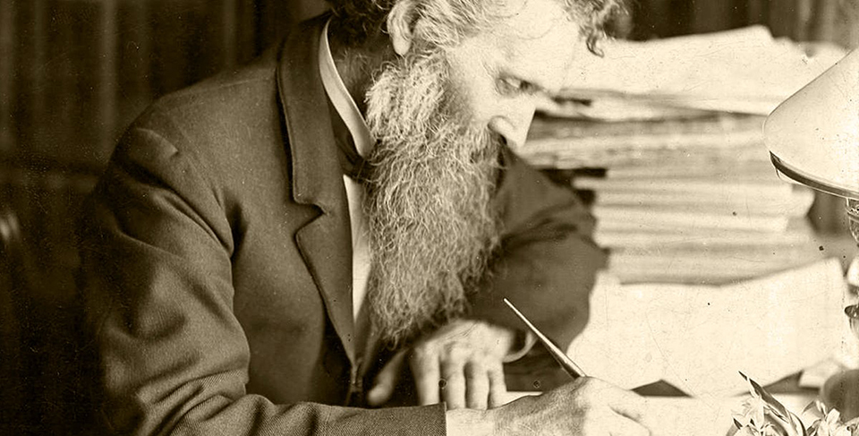 John Muir at his desk, John Muir National Historic Site / National Park Service