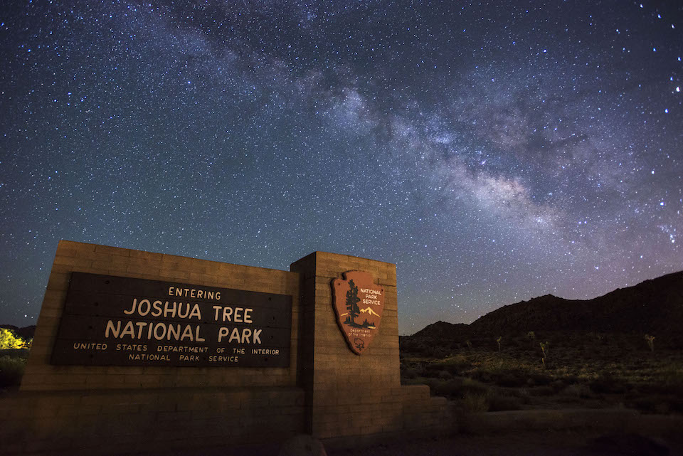 Joshua Tree National Park entrance sign/NPS, Lian Law Joshua Tree National Park entrance sign/NPS, Lian Law