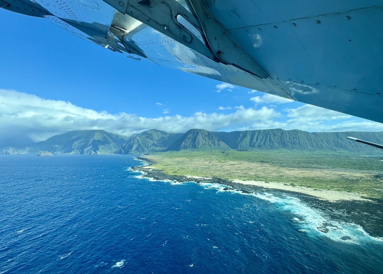 From an airplane, you can get a good sense of the Kalaupapa Peninsula.