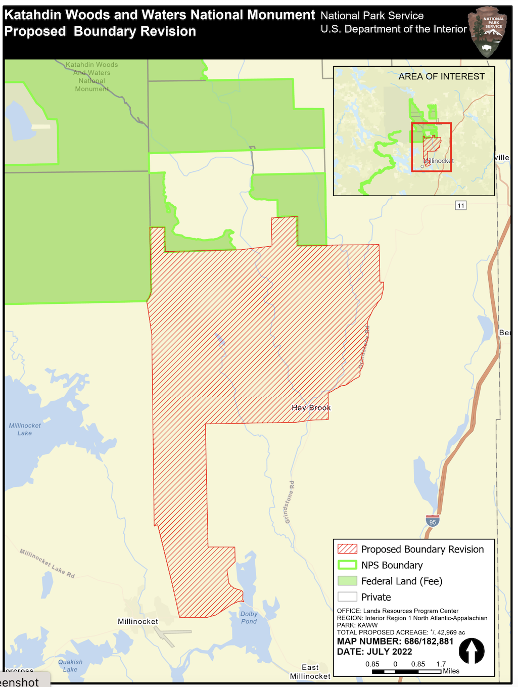The legislation would allow expansion to occur in areas south of the current monument.