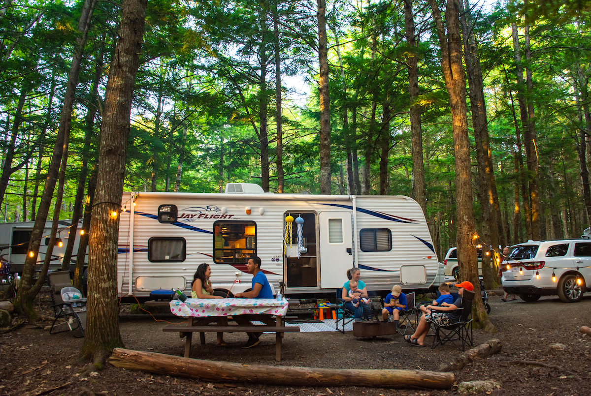 A lot of electricity is consumed at park campsites.