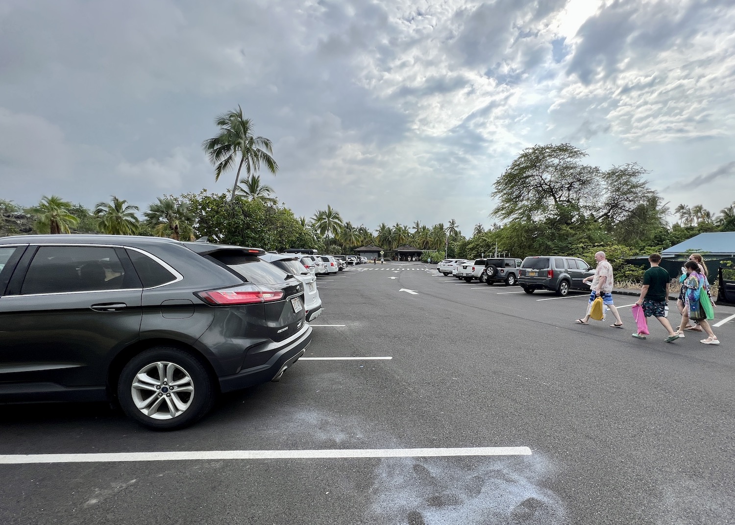 People use the national historical park's lot to snorkel next door.