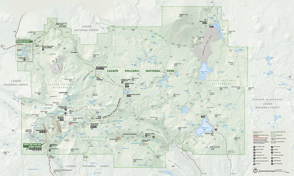 Lassen Volcanic National Park map / NPS Lassen Volcanic National Park map / NPS