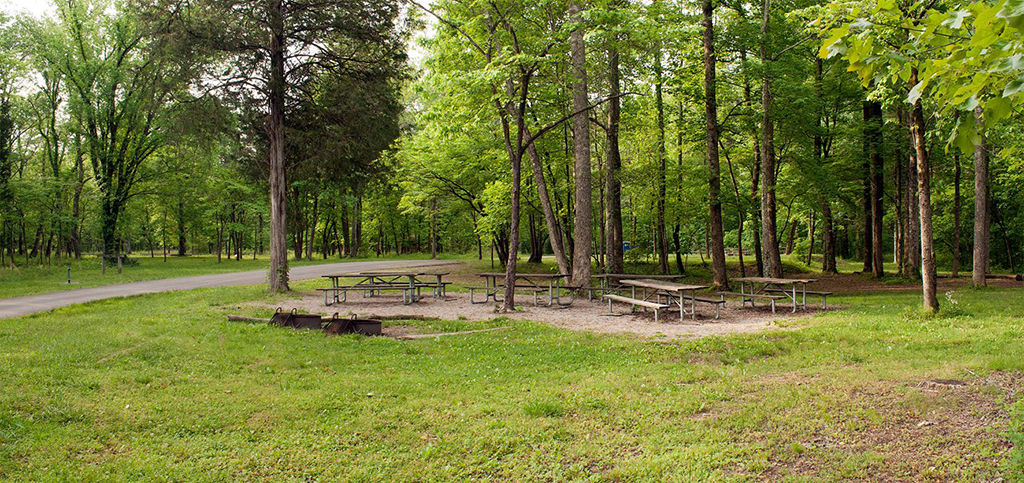 A site at the Maple Springs Group Campground, Mammoth Cave National Park / NPS file A site at the Maple Springs Group Campground, Mammoth Cave National Park / NPS file