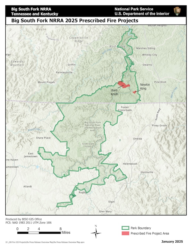 Map of a prescribed burn area