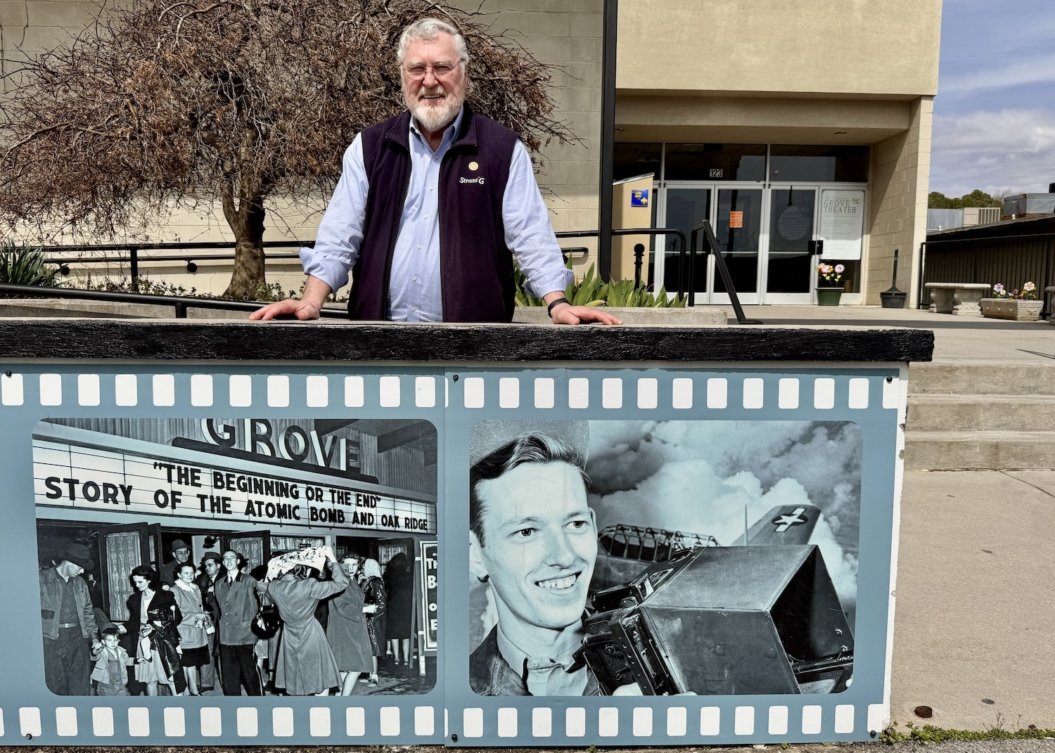 Besides being home to the Oak Ridge Boys, Oak Ridge was one of three top-secret spots for the Manhattan Project. Historian Ray Smith stands by the Historic Grove Theater.