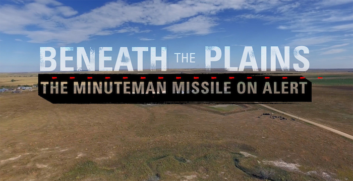 Screen shot of film title superimposed over an aerial view of the Delta-01 Launch Control Facility