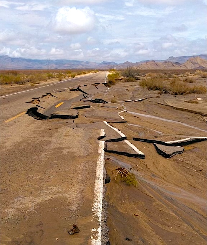 “The rains blew out every single one of our roads,” said Mojave National Preserve Science Advisor Debra Hughson. “It took pieces of pavement off Essex Road and floated them down the arroyo like they were chunks of iceberg.”