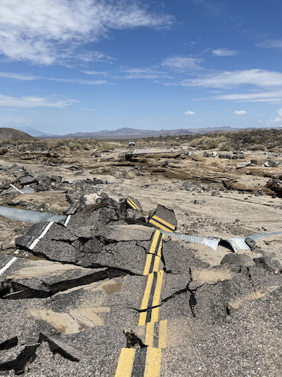 Parts of Kelbaker Road in Mojave National Preserve have been completely destroyed/NPS Parts of Kelbaker Road in Mojave National Preserve have been completely destroyed/NPS