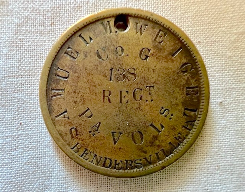 This ID tag from a Civil War soldier was donated to the Monocacy National Battlefield/NPS This ID tag from a Civil War soldier was donated to the Monocacy National Battlefield/NPS