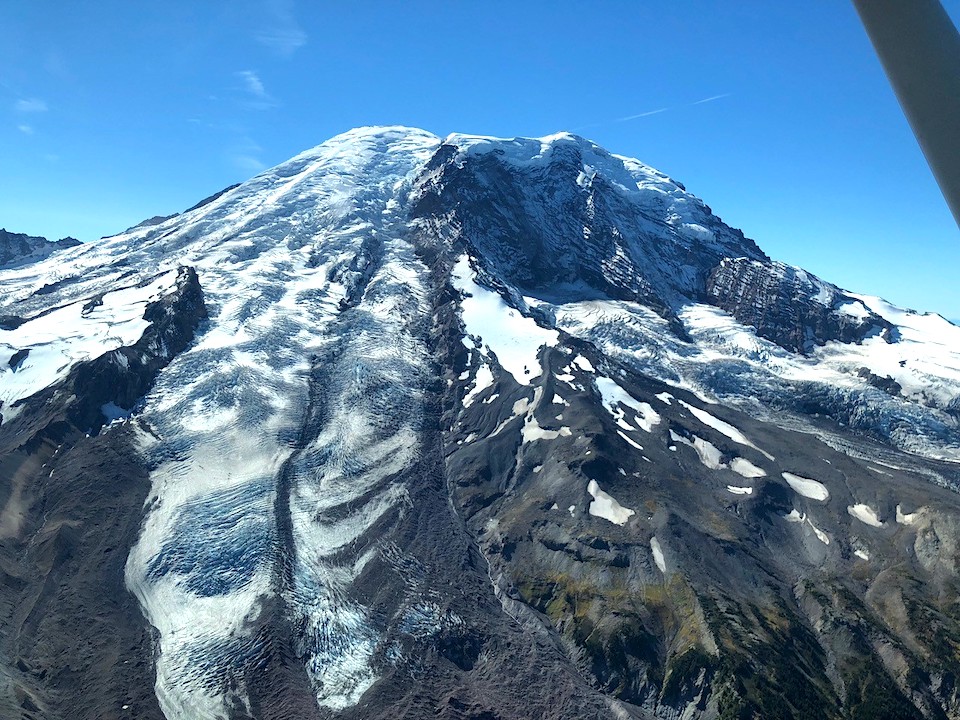 View of Mount Rainier during an overflight auctioned off by Washington's National Park Fund/WNPF