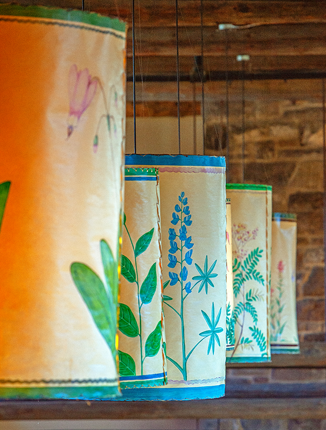 Hand-painted lampshades at Paradise Inn, Mount Rainier National Park / Rebecca Latson