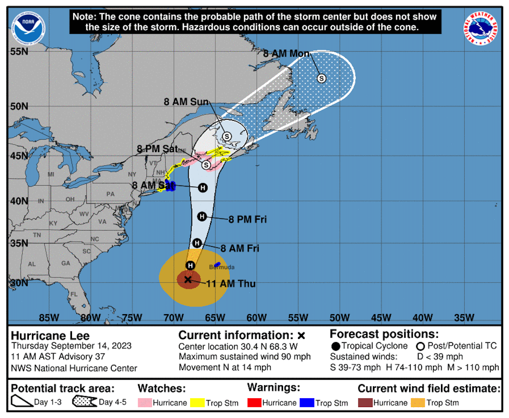 Hurricane Lee is expected to bring stormy conditions to parks in the Northeast/National Hurricane Center Hurricane Lee is expected to bring stormy conditions to parks in the Northeast/National Hurricane Center
