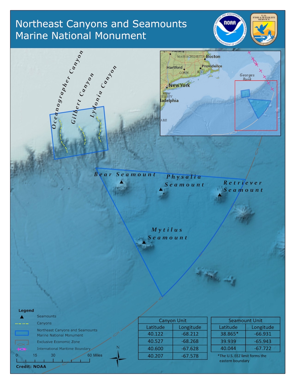 How big is too big for a national monument? Northeast Canyons and Seamounts National Monument is bigger than Connecticut/NOAA How big is too big for a national monument? Northeast Canyons and Seamounts National Monument is bigger than Connecticut/NOAA