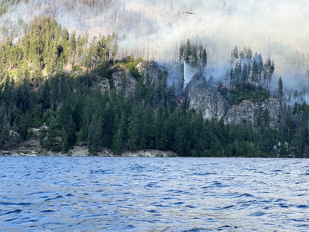 Helicopters were hauling water to protect structures in Stehekin Landing/Inciweb