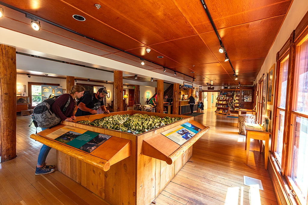 Inside the visitor center lobby, Lake Chelan National Recreation Area, North Cascades Complex / Rebecca Latson Inside the visitor center lobby, Lake Chelan National Recreation Area, North Cascades Complex / Rebecca Latson