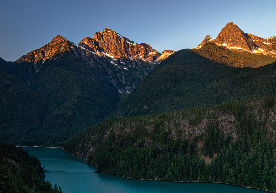Sunrise over Diablo Lake, Ross Lake National Recreation Area, North Cascades National Park Complex / Rebecca Latson