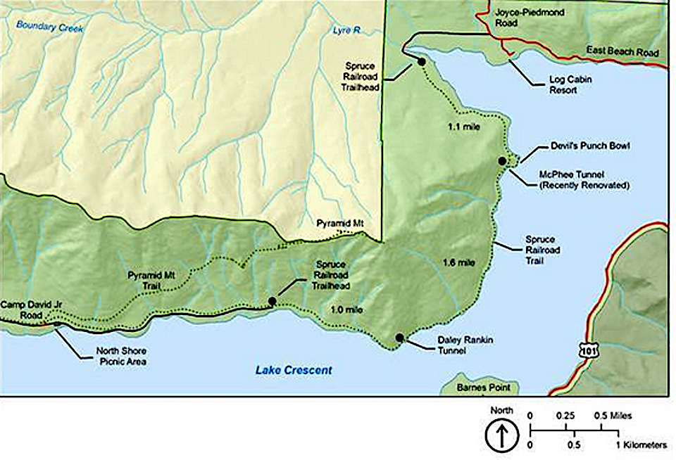 Spruce Railroad Trail map, Olympic National Park/NPS