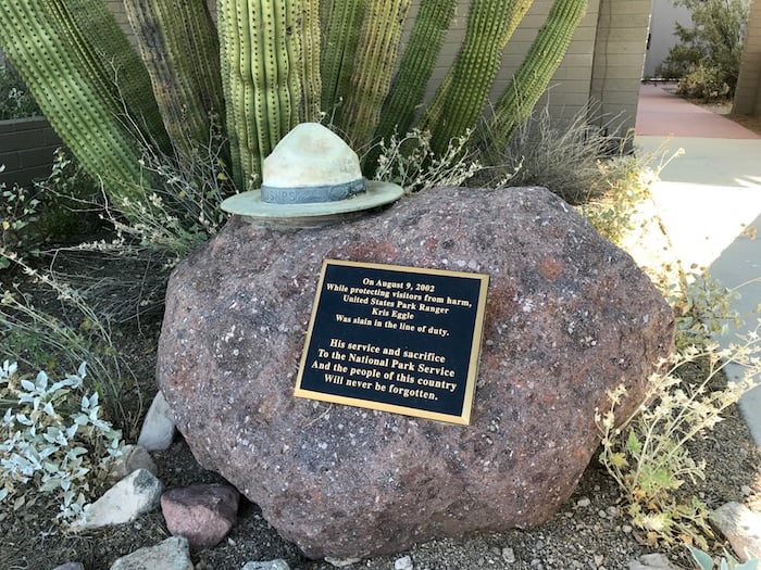 The Kris Eggle Memorial at Organ Pipe Cactus National Monument's Visitor Center/Kurt Repanshek The Kris Eggle Memorial at Organ Pipe Cactus National Monument's Visitor Center/Kurt Repanshek
