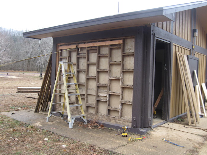 Repairs to exterior of restroom in Big Spring Campground/NPS Repairs to exterior of restroom in Big Spring Campgroun/NPS