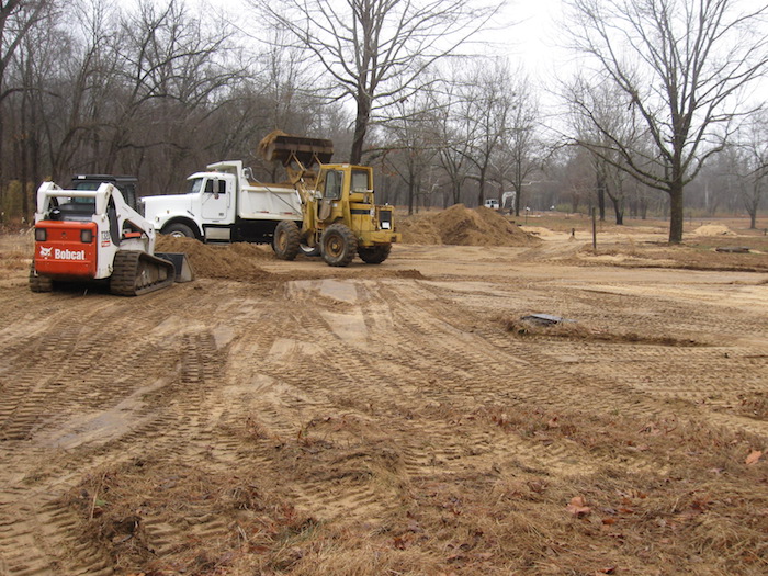Sand and silt is removed from Big Spring Campground/NPS Sand and silt is removed from Big Spring Campground/NPS