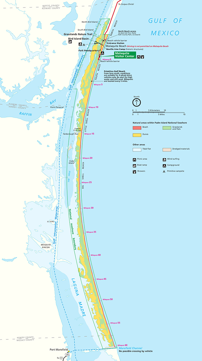 Map of Padre Island National Seashore / National Park Service Map of Padre Island National Seashore / National Park Service